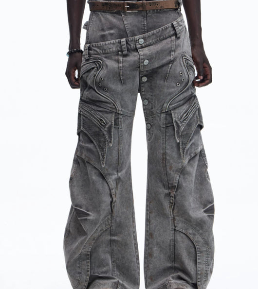 Pantalones de Trabajo Canvas Teñidos Asute con Cierre Diagonal y Cintura Reforzada - Image 12