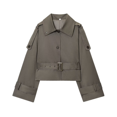 Abrigo Trench Coat Elegante para Mujer con Cuello Tipo Solapa - Image 4
