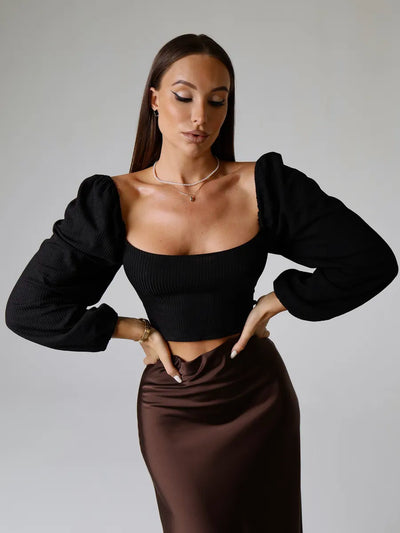 Top Ajustado con Mangas Farol y Espalda Descubierta - Diseño Moderno y Sensual - Image 14