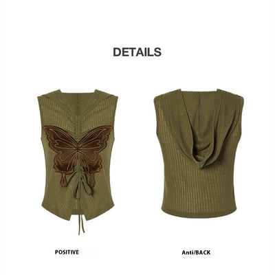 Sudadera Retro con Mariposas Bordadas y Cuello Ajustable - Image 7