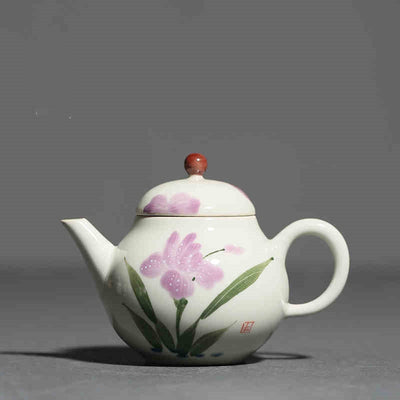 Tetera de Porcelana Pintada a Mano con Decoración Bajo Esmalte - Image 2