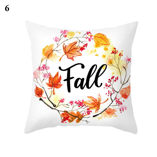 Funda de Almohada Estampado Arce y Calabaza Thanksgiving con Tela Melocotón - Image 18