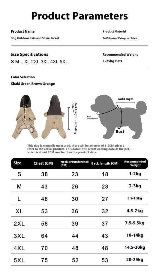 Chaqueta Impermeable y Antipolvo para Perros Pequeños y Medianos - Image 7