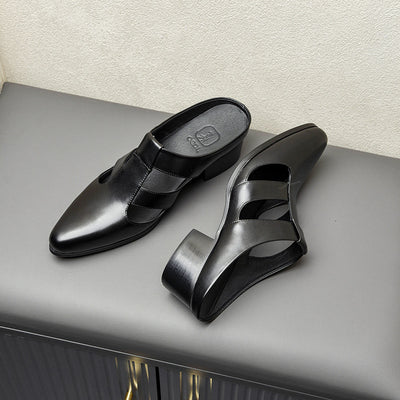 Pantuflas de Cuero Auténtico para Hombre - Diseño Elegante Cerrado - Image 2