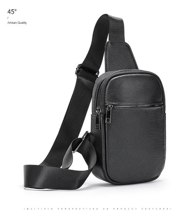 Bolsa de Pecho Crossbody de Cuero Genuino para Hombre - Funcional y Versátil - Image 16