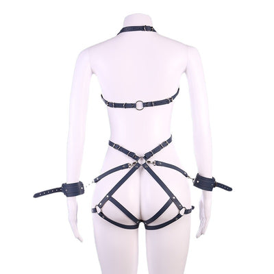 Prenda de Cuero Reversible con Correas para Mujer Ajuste Ceñido - Image 6