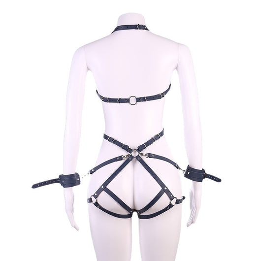 Prenda de Cuero Reversible con Correas para Mujer Ajuste Ceñido - Image 6