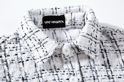 Camisa Suéter Cuadros Plateado Hombre Corte Holgado Manga Larga - Image 14