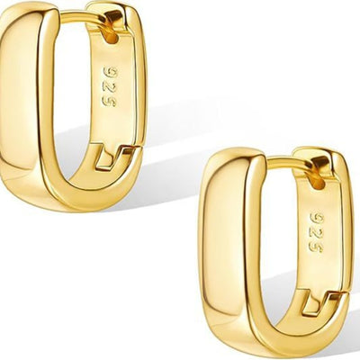 Aretes Ovalados en U de Oro Francés - Estilo Europeo y Americano para Mujer - Image 5