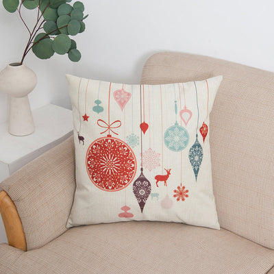 Funda de Almohada de Lino Estampada con Diseño Navideño Creativo y Elegante - Image 11