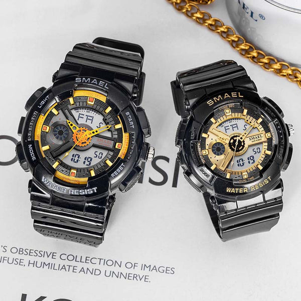 Reloj Deportivo Inteligente Dual Pantalla Resistente al Agua para Parejas
