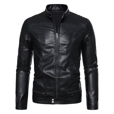 Chaqueta de Cuero PU para Hombre con Detalles de Cremallera - Image 2