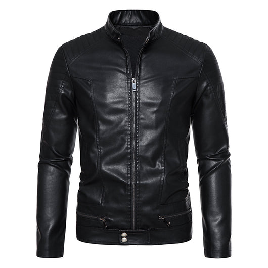 Chaqueta de Cuero PU para Hombre con Detalles de Cremallera - Image 2