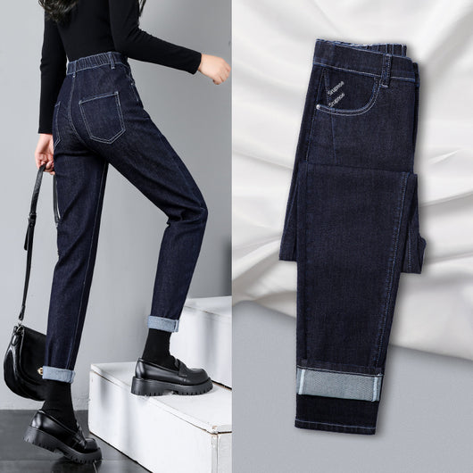 Jeans Mujer Cintura Alta Rectos Holgados - Primavera Verano Otoño - Image 4