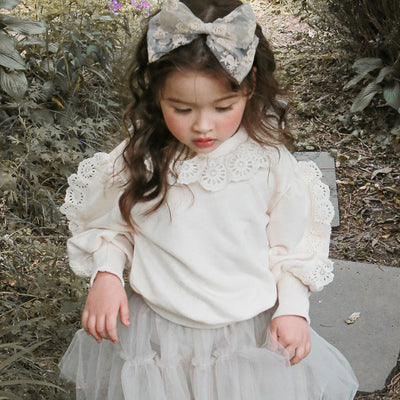 Suéter Infantil Niña Estilo Occidental con Encaje Suelto Manga Larga - Image 3