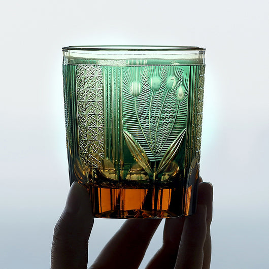 Vaso de Whiskey de Cristal Tallado a Mano con Diseño de Pavo Real - Image 31