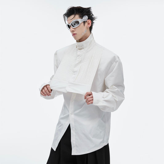 Camisa Estilo Chino Moderno con Cuello Mao y Hebilla