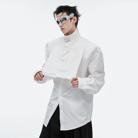 Camisa Estilo Chino Moderno con Cuello Mao y Hebilla