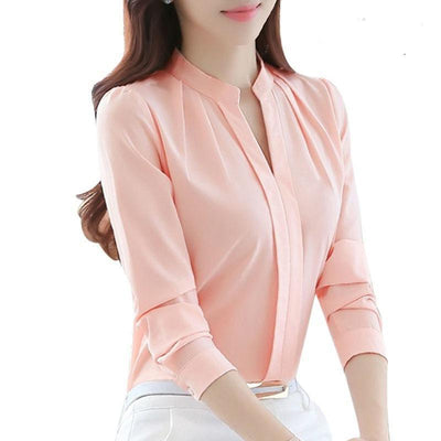 Blusa Elegante de Chifón con Escote V para Mujer Profesional - Image 12