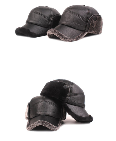 Gorro de Cuero Grueso para Invierno con Protección de Orejas - Image 9