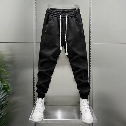 Pantalones Casuales Hombre Primavera-Verano con Rayas Verticales y Cintura Elástica - Image 3