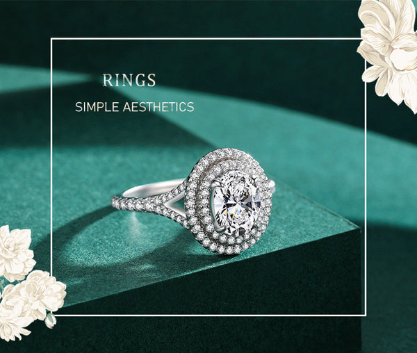Anillo de Plata 925 con Diamante Talla Esmeralda
