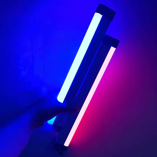 Lámpara LED Recargable Tubo Luz de Relleno Azul Púrpura para Dormitorio