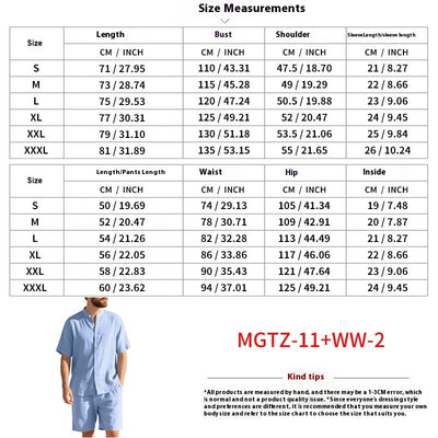 Traje de Lino Americano para Hombre - Dos Piezas Cuello Mao Playa Verano - Image 13