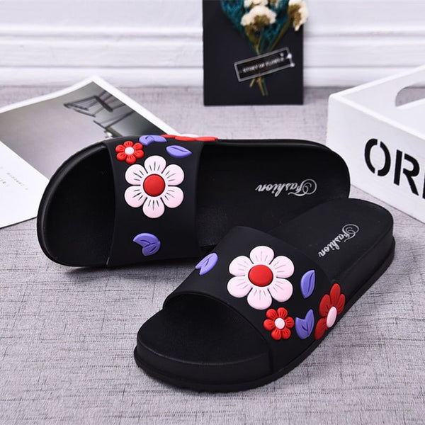 Sandalias y Pantuflas para Casa con Suela Antideslizante y Diseño Floral