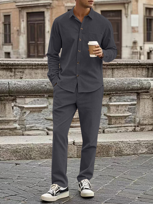 Cardigan Deportivo Casual con Solapa y Pantalón Conjunto - Image 10