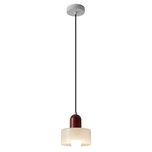 Lámpara Colgante de Cristal Arenado Estilo Retro Mid-Century - Image 5