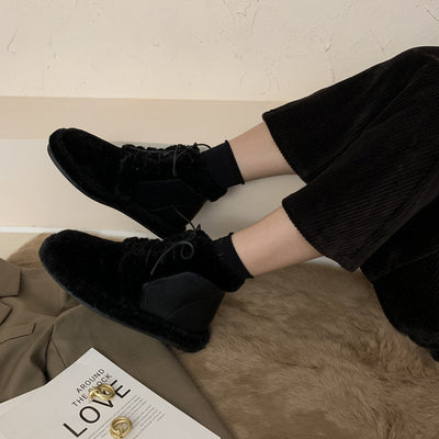 Zapatos de Algodón Cálidos con Forro de Lana y Pelaje Grueso - Image 18