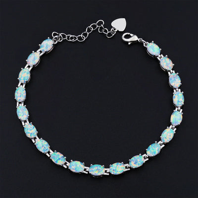 Pulsera Tenis de Ópalos Ovalados para Mujer - Image 6