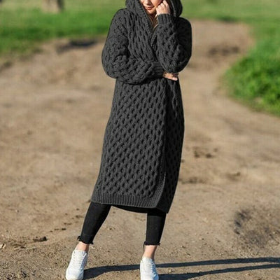 Cardigan Tejido Grueso con Capucha para Invierno Mujer - Image 11