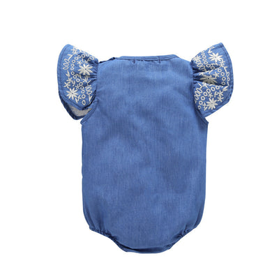 Pijama Enterizo con Mangas Volantes y Bordados - Image 2