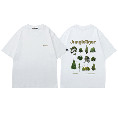 Camiseta Holgada con Estampado Botánico Cuello Redondo Manga Corta - Image 8