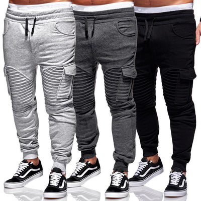 Pantalones de Entrenamiento con Pliegues y Bolsillos Laterales Amplios para Hombre