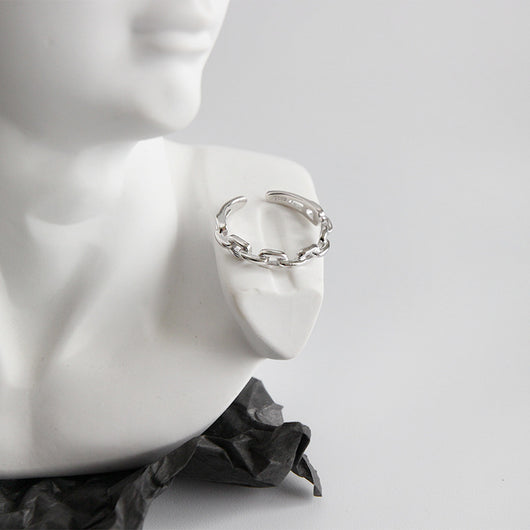 Anillo Abierto de Cadena Fina Calada para Mujer - Image 4
