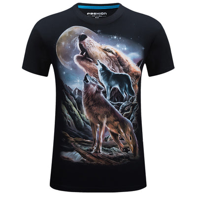 Playera con Diseño 3D de Lobo Feroz