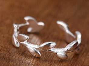 Anillo de Plata con Hoja de Olivo - Diseño Minimalista para Mujer - Image 6