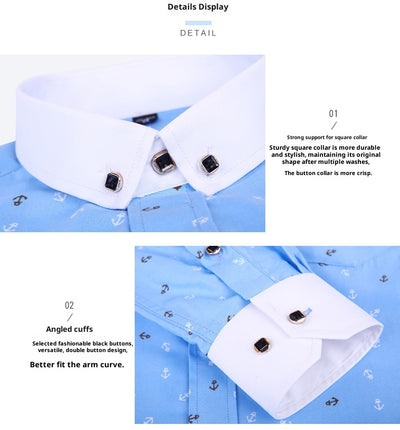 Camisa Estampada de Manga Larga Estilo Coreano para Hombre - Image 21