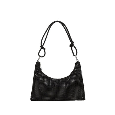 Bolso de Hombro Brillante con Strass y Detalle Anudado - Image 8