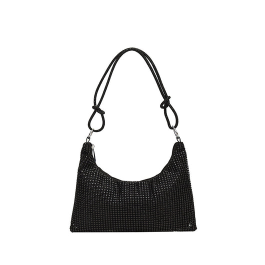 Bolso de Hombro Brillante con Strass y Detalle Anudado - Image 8