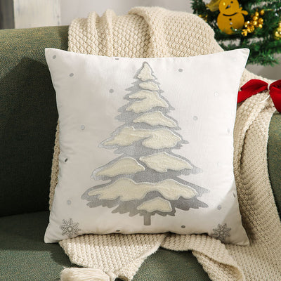 Funda de Almohada Navideña con Árbol Bordado y Bronce - Image 9