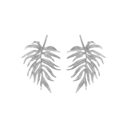 Aretes de Hojas Minimalistas Diseño Avanzado Estilo Frío - Image 4