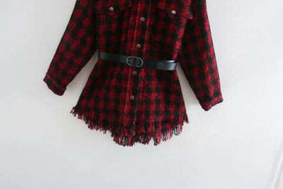 Chaqueta Camisa de Cuadros Roja para Mujer - Colección Mayorista - Image 11