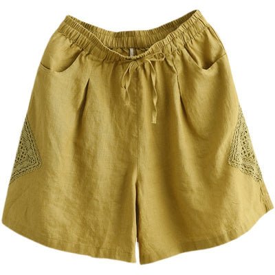 Pantalón Lino Ancho Cintura Alta con Encaje - Comodidad y Estilo Casual - Image 5