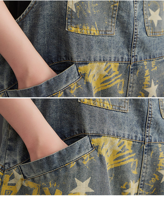 Shorts Denim con Estampado Pentagrama Retro Fat Sister - Image 4
