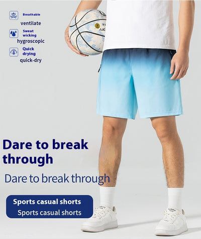 Pantalones Cortos Deportivos Ice Silk Degradado para Hombre - Ideales para Playa y Verano - Image 12
