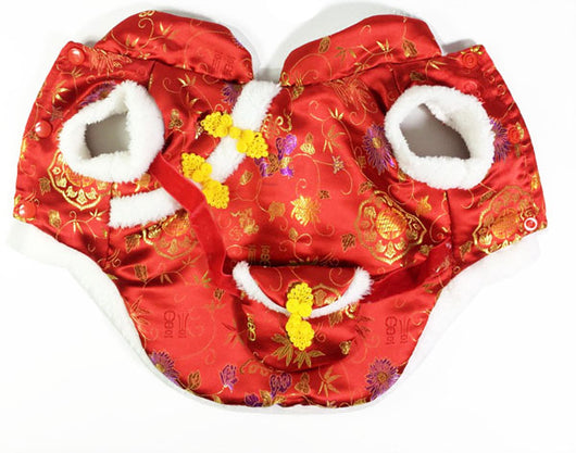Traje Tradicional Chino para Mascotas - Vestido Tang Rojo Año Nuevo - Image 13